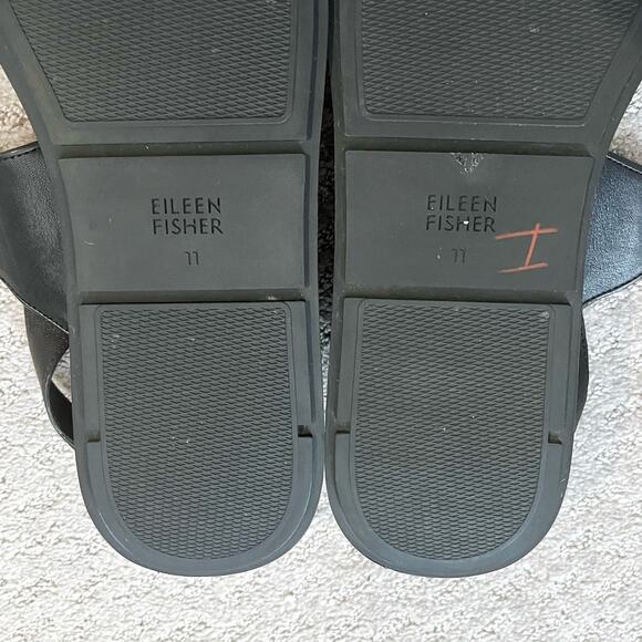 Eileen Fisher Dash Leather Wedge Sandals Size 11 Slingback Vacation Resort Boho - Picture 15 of 16